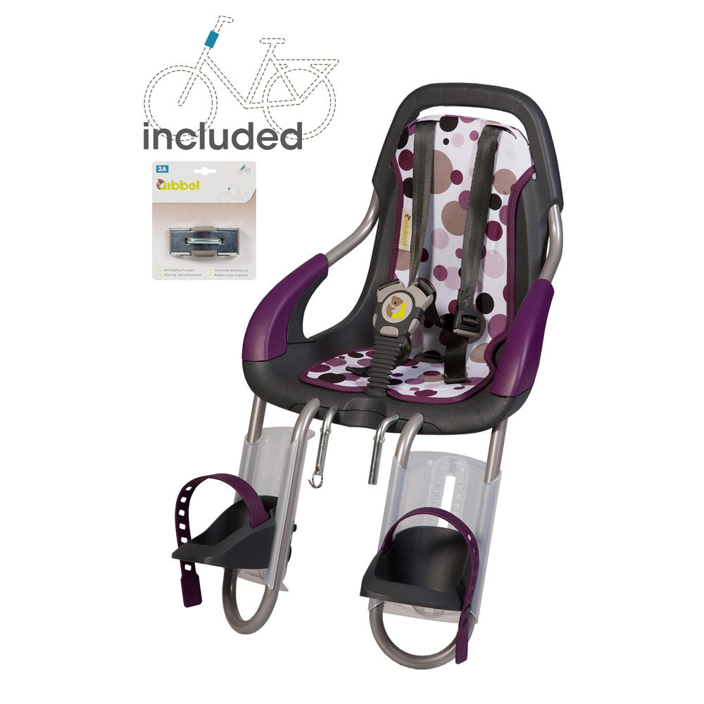 Qibbel voorzitje ToGo stuurpen antraciet/dots purple