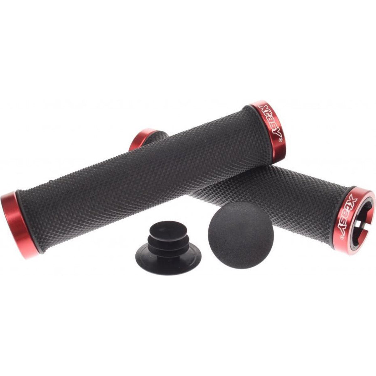Ergotec handvatset Bilbao 135/135mm zwart/rood