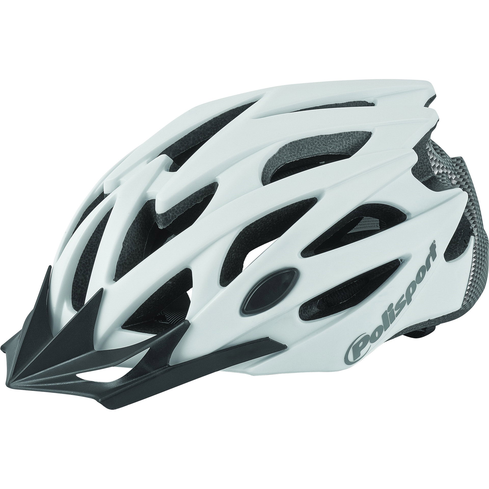 Polisport helm Twig mat wit /carbon M 55-58cm easy-lock