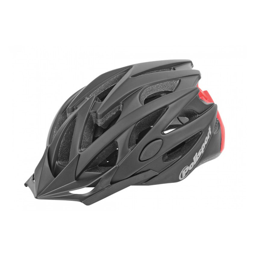 Polisport helm Twig mat zwart /rood L 58-61cm easy-lock