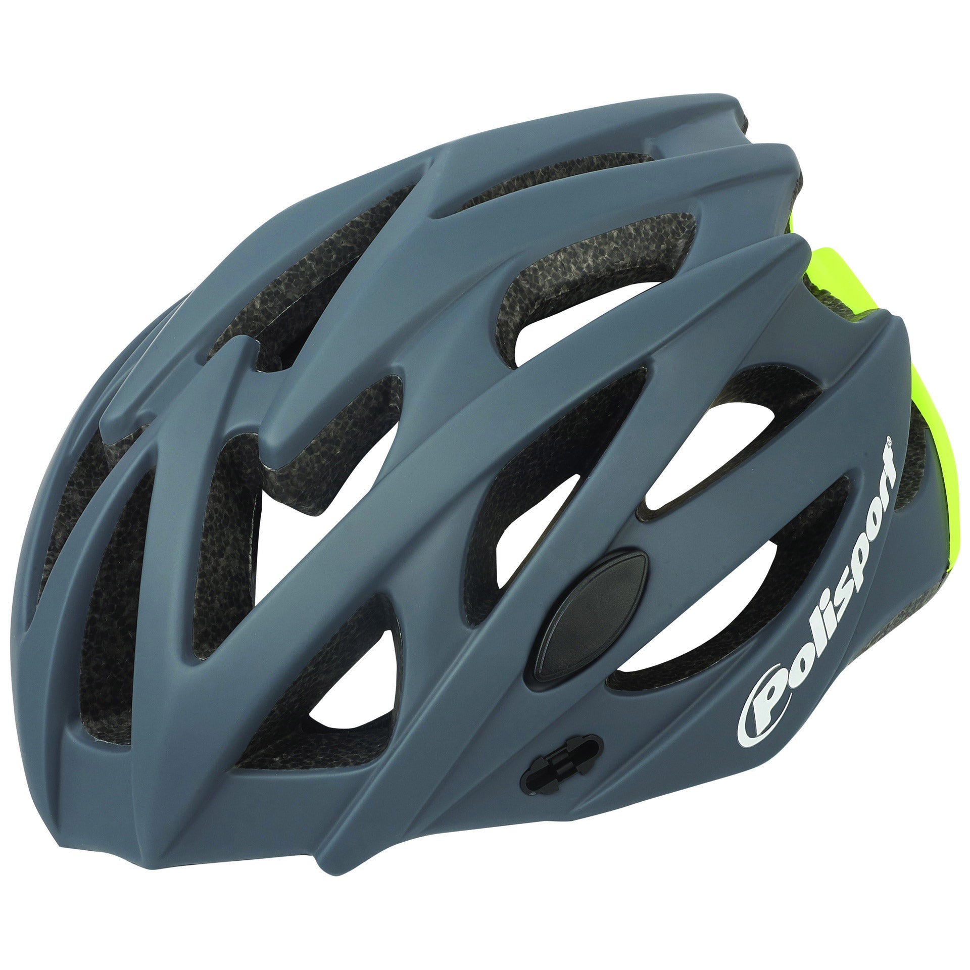 Polisport helm Twig mat grijs/ fluo geel M 55-58cm easy-lock
