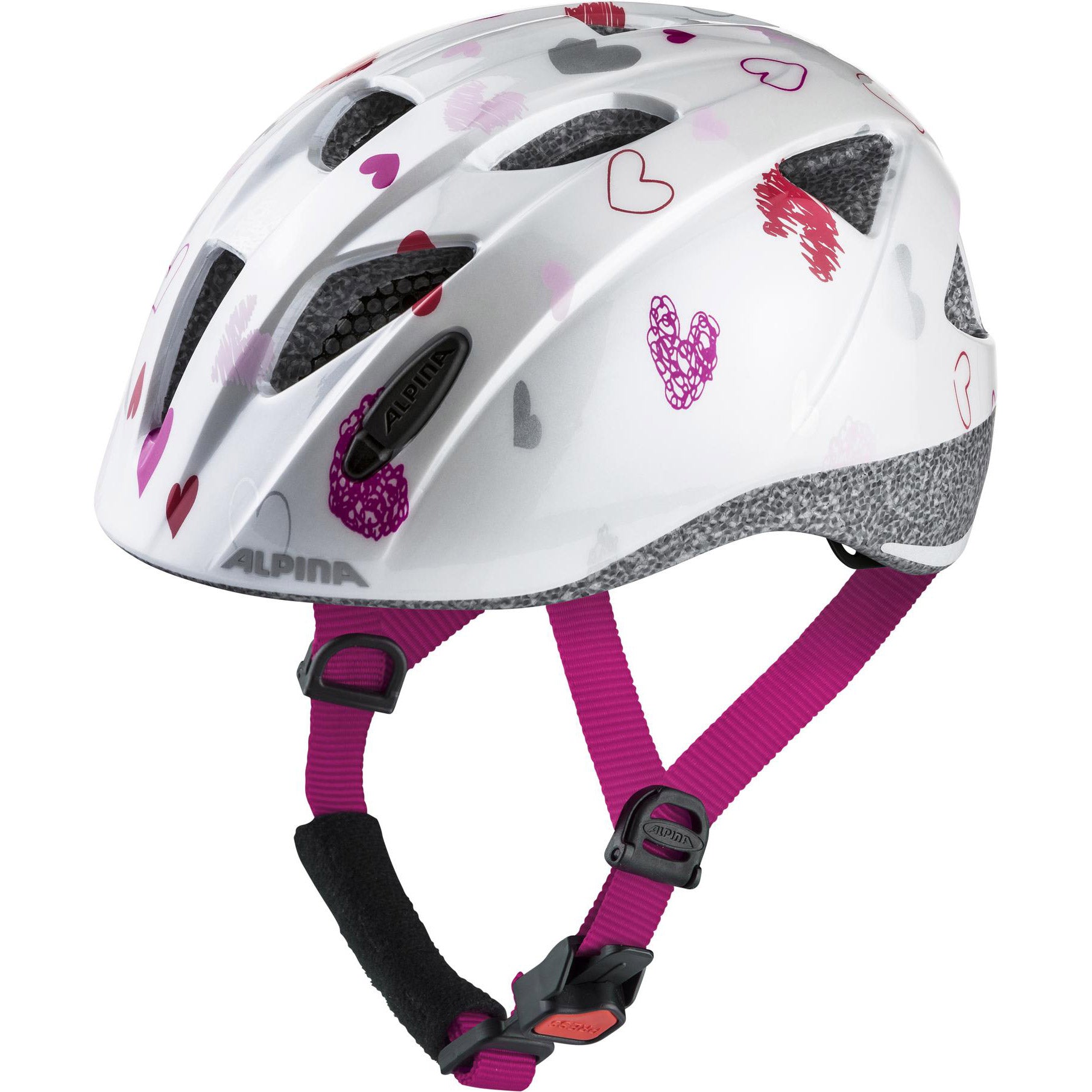 Alpina Sports kinderhelm Ximo White Hearts 49-54 glans