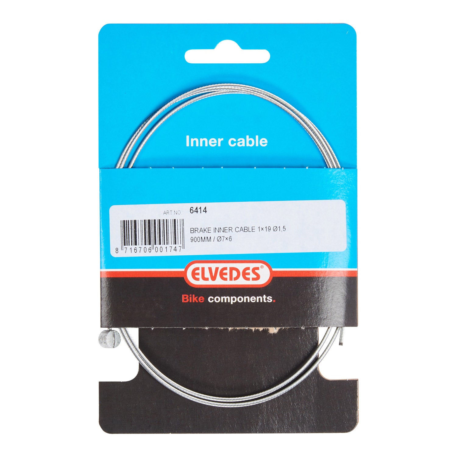 Elvedes rem binnenkabel 900mm verzinkt T-nippel 6414