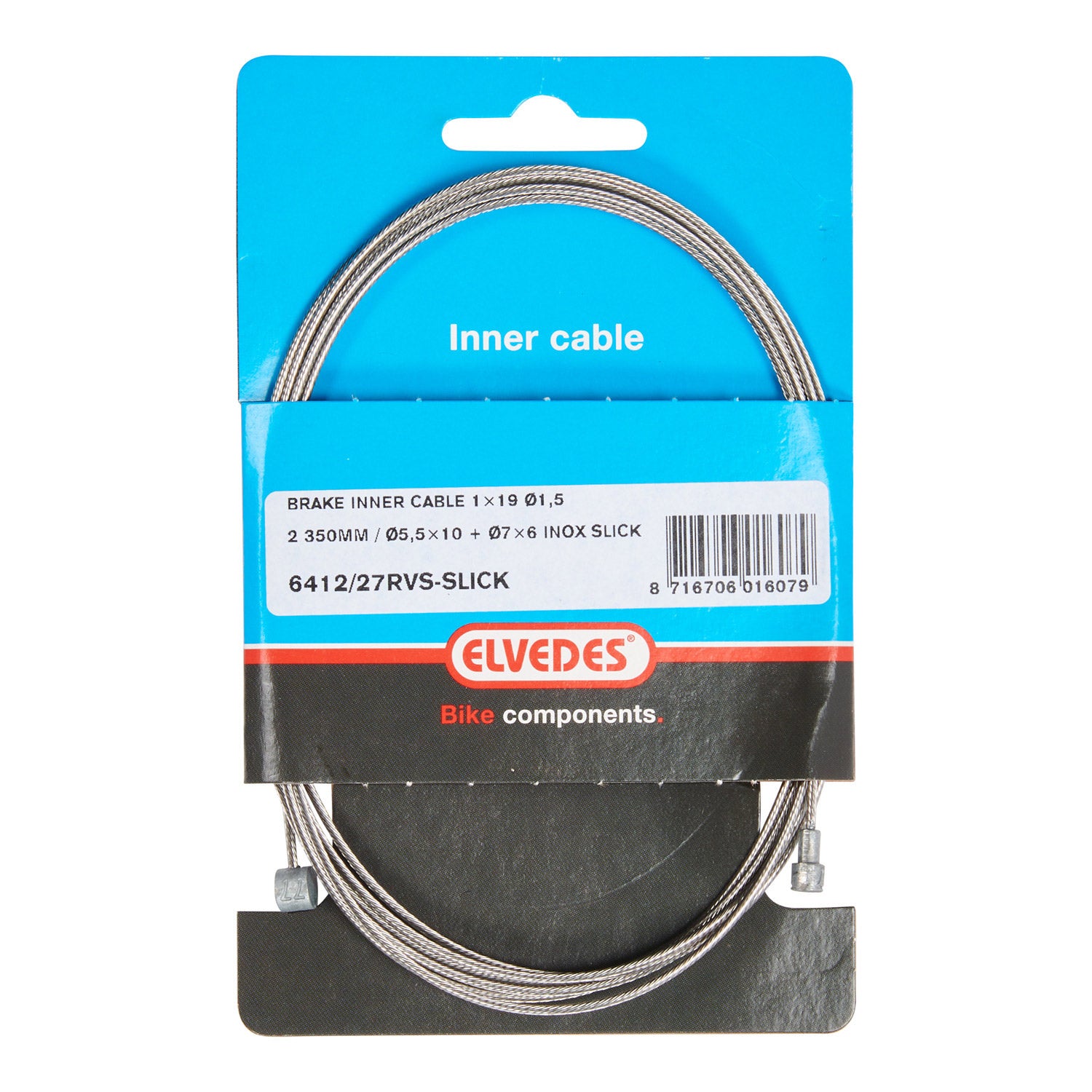 Elvedes rem binnenkabel 2350mm RVS V-nippel
