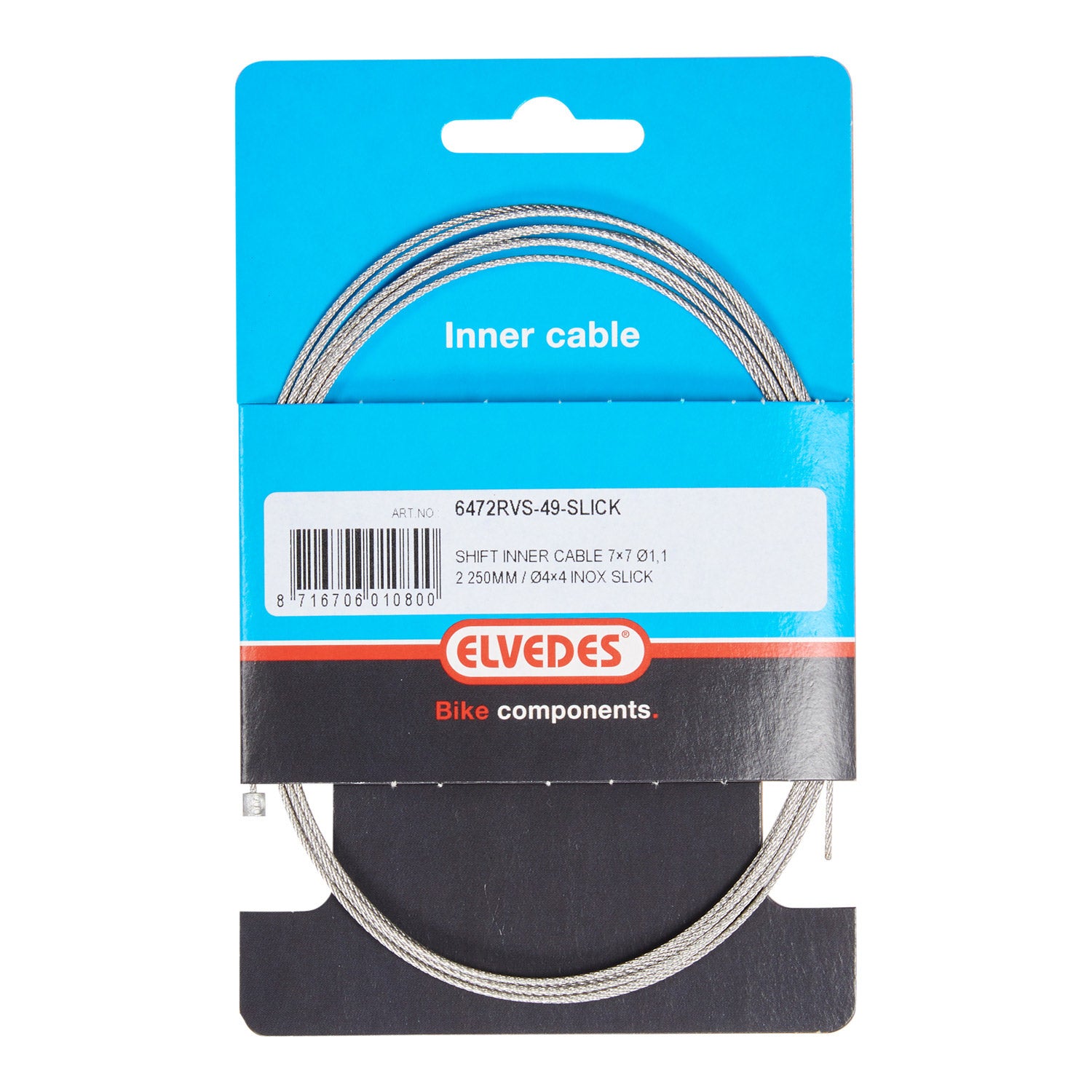 Elvedes schakel binnenk 2250mm RVS N-nippel 6472RVS-49-SLICK