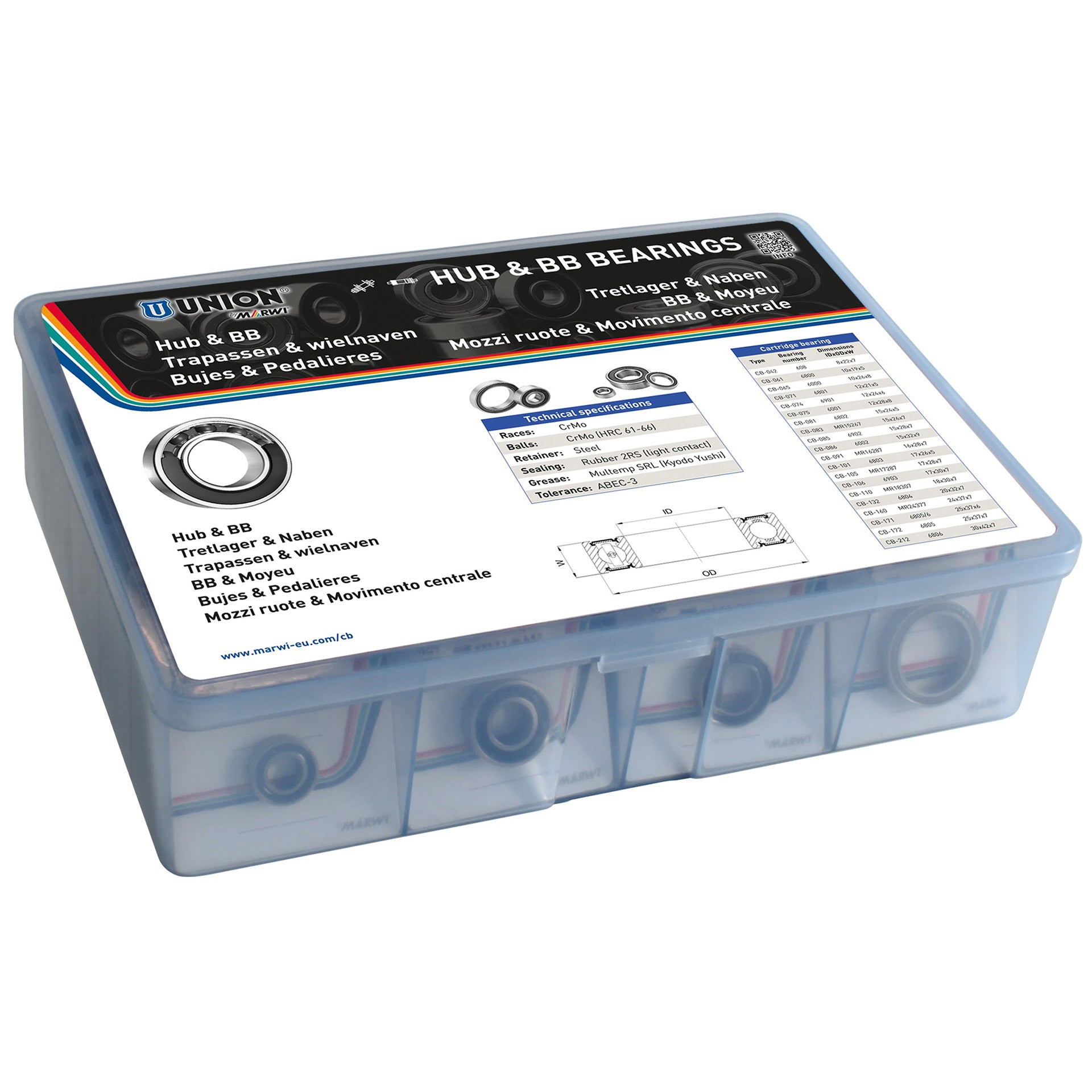 Union assortimentsdoos kogellagers Hub & BB