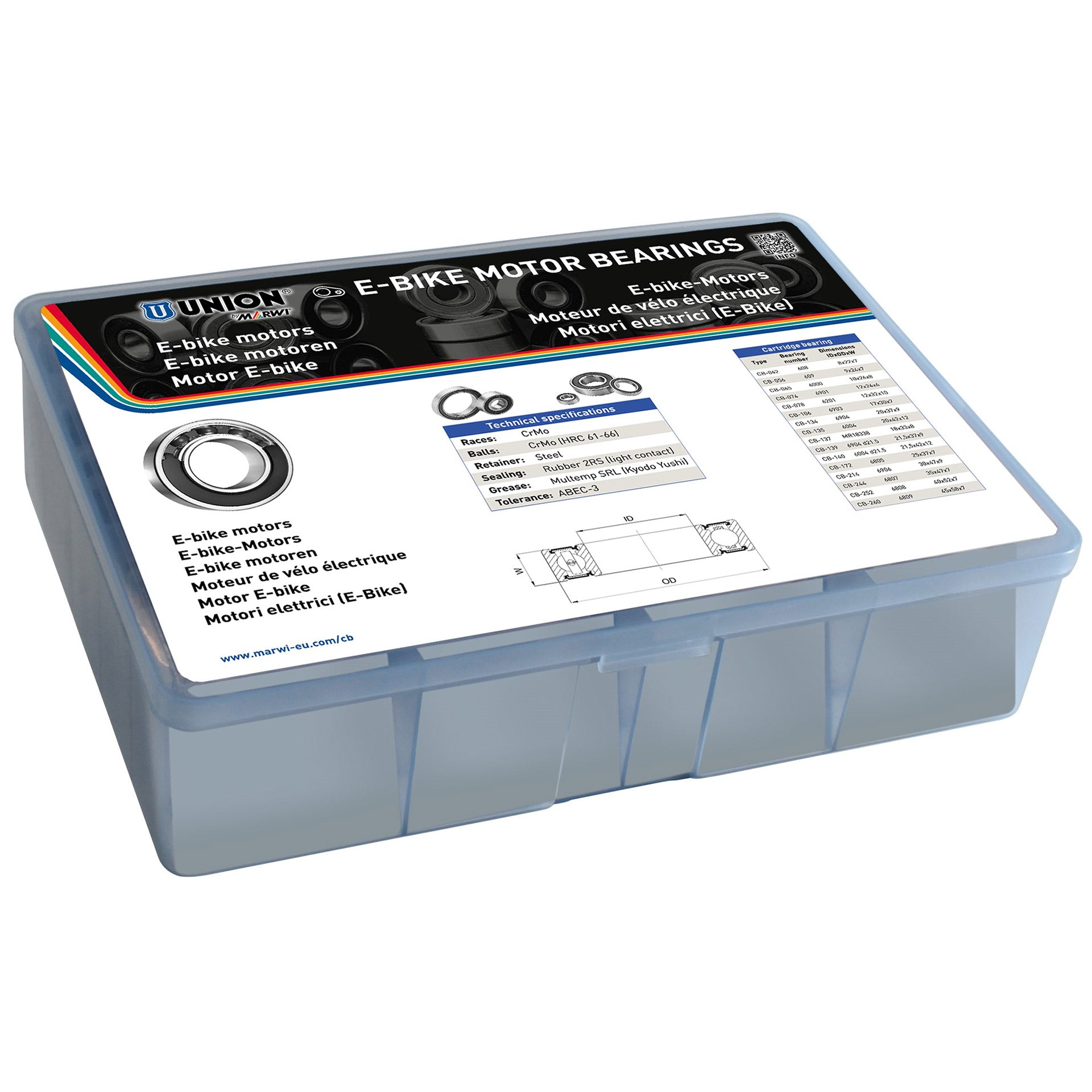 Union assortimentsdoos kogellagers E-bike