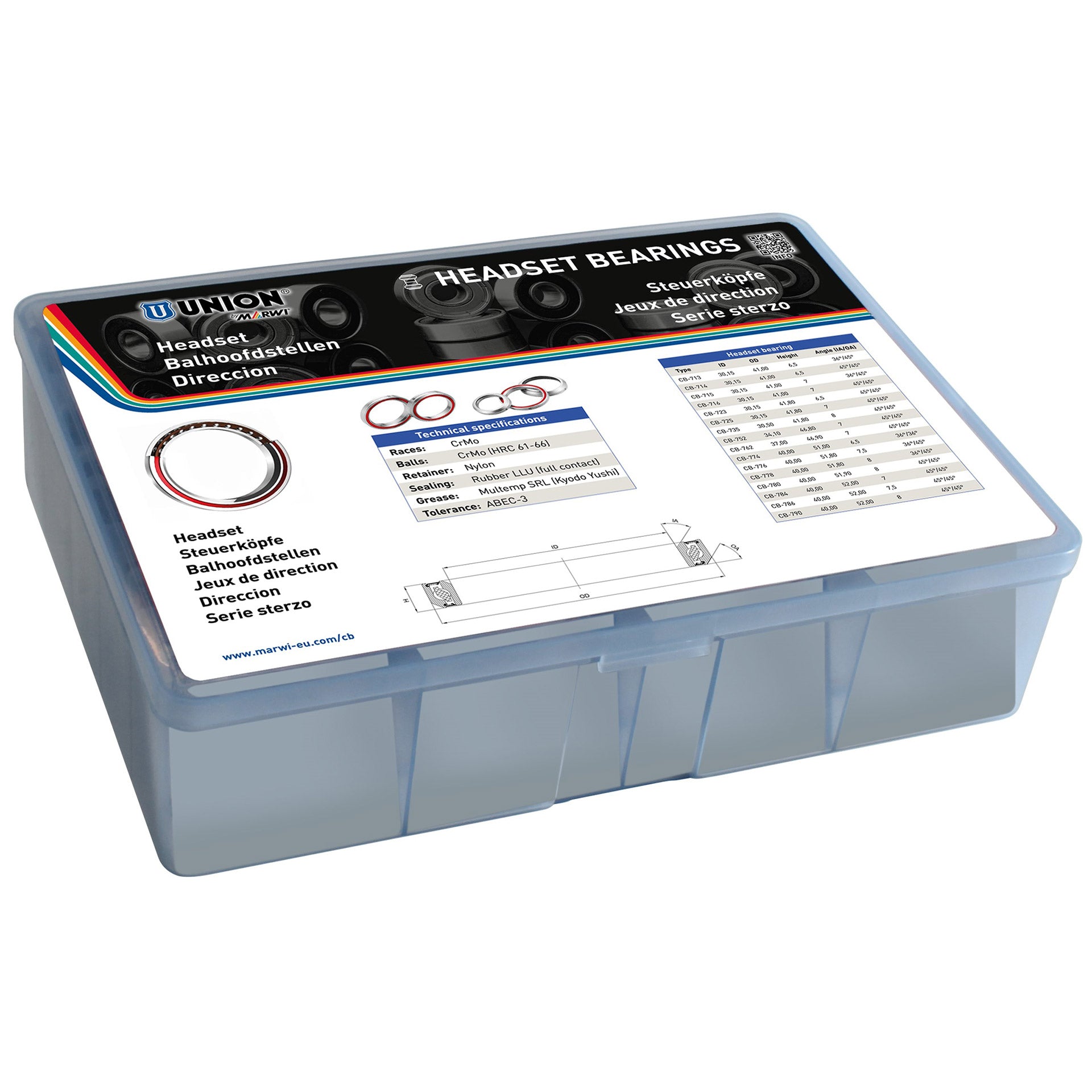 Union assortimentsdoos kogellagers headset