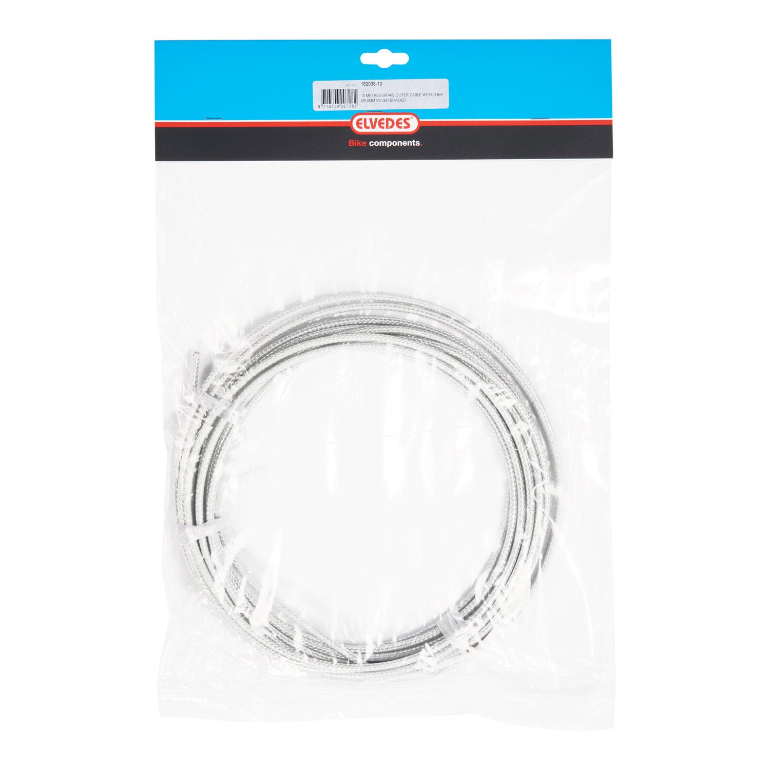 Elvedes rem buitenk 5mm zilver (10m) gevlochten 182038-10