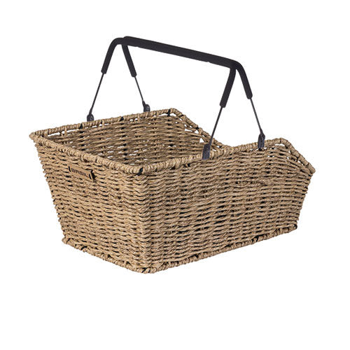 Basil Cento fietsmand achter Rattan Look MIK Seagrass
