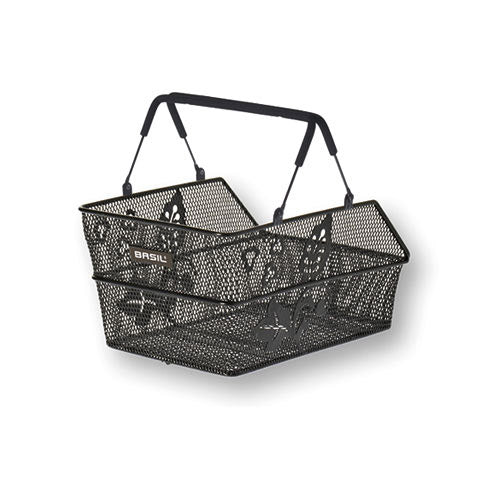 Basil Cento S Flower fietsmand achter multi zwart