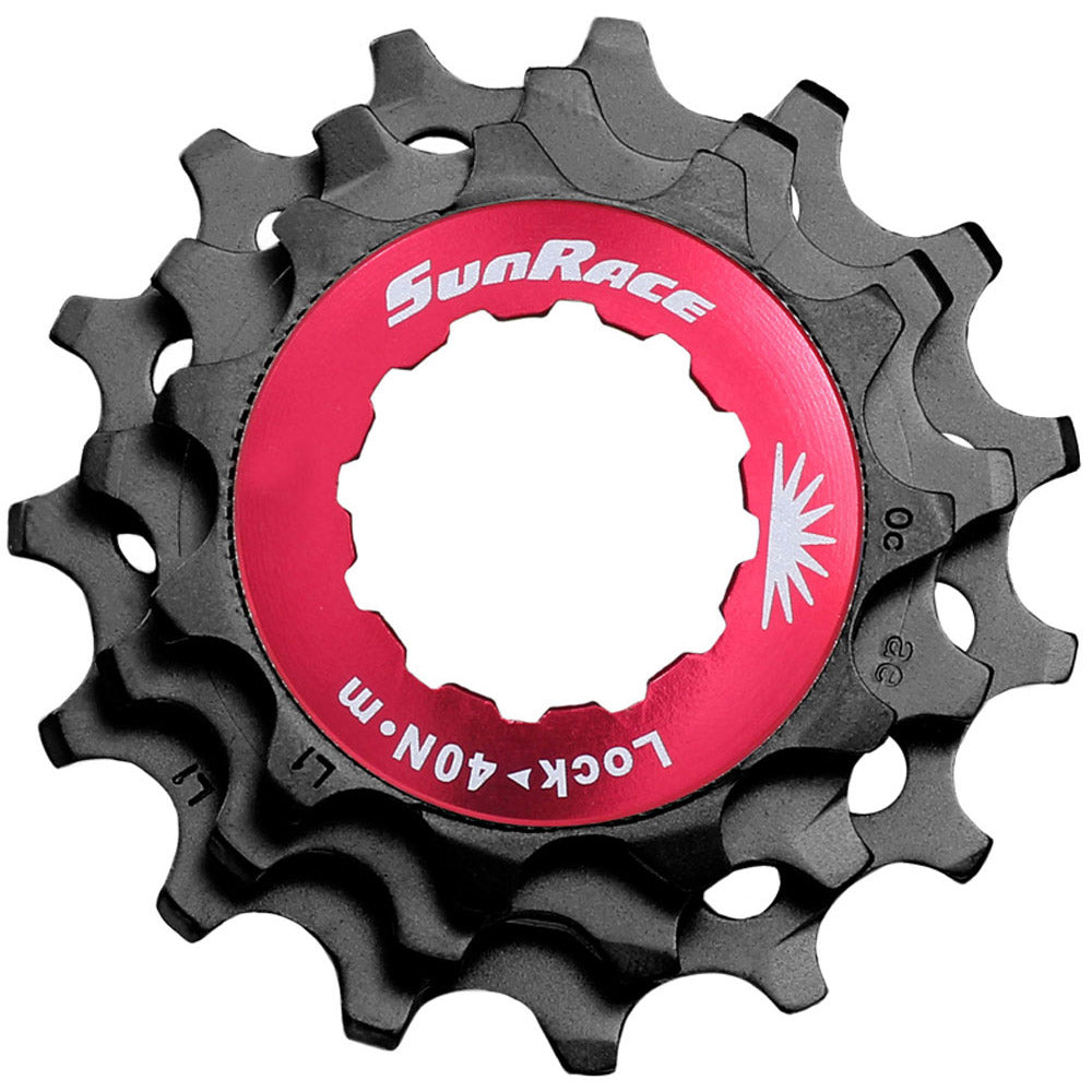 Sunrace sluitring met kransjes 12v 10/12/14T zwart