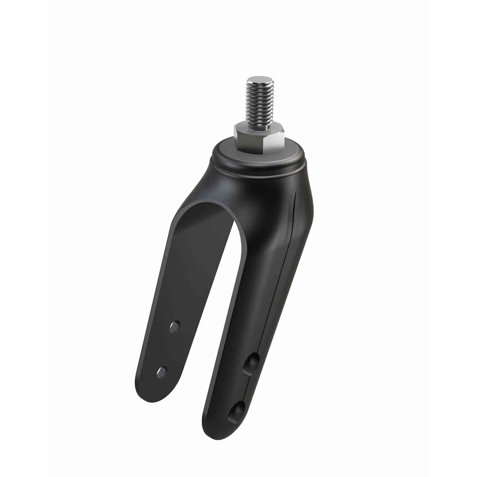 Rolko zwenkvork 200mm kunststof zwart