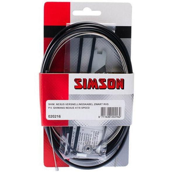Simson versnellingkabel compl. Nexus 4/7/8 rvs zwart op kaart