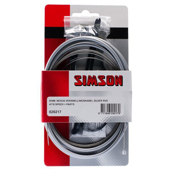 Simson versnellingkabel compl. Nexus 4/7/8 rvs zilv. op kaart