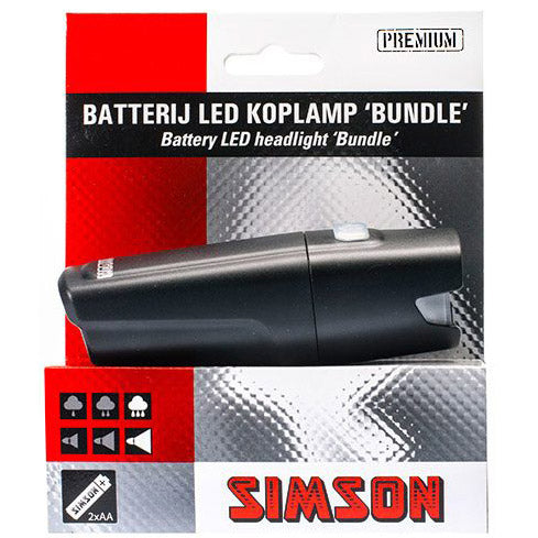 Simson koplamp Bundle LED 25lux incl. batt. zwart