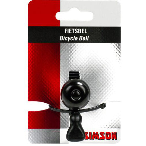 Simson fietsbel Micro 23mm zw. elastiek bevestiging op kaart