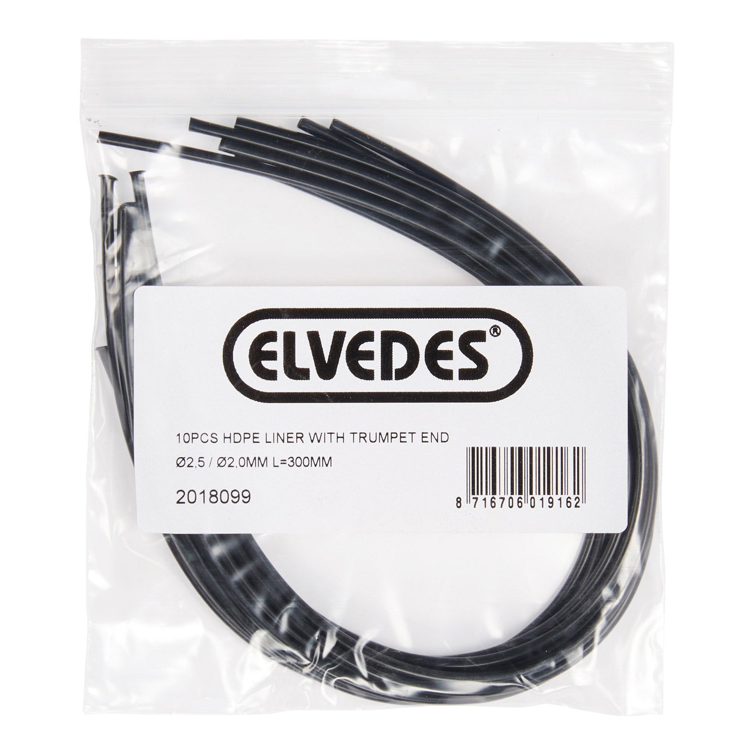 Elvedes liner met trompetje 2,5/2mm 300mm(10)HDPE 2018099