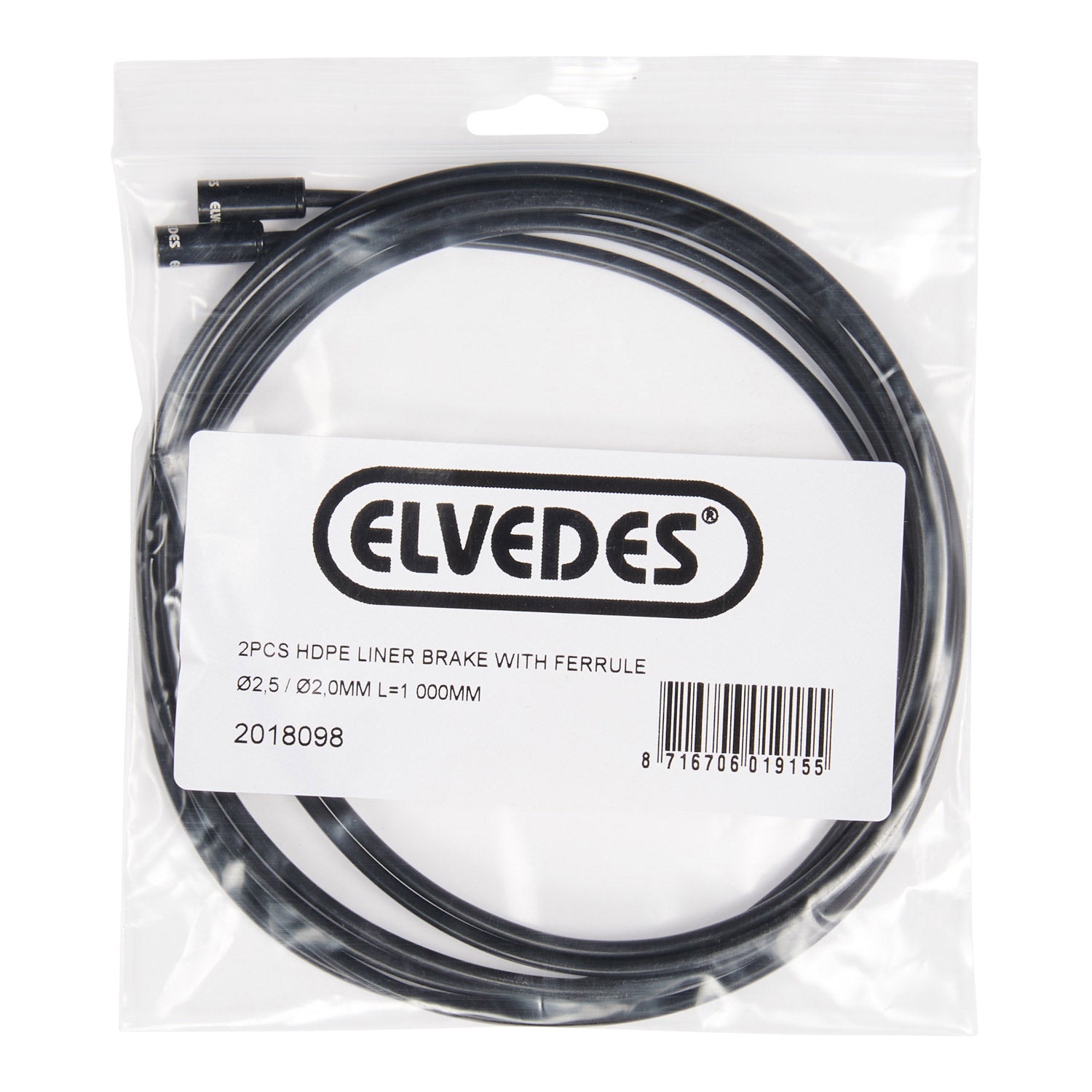 Elvedes liner rem 2,5/2mm (2) 1000mm HDPE+hoedje 2018098