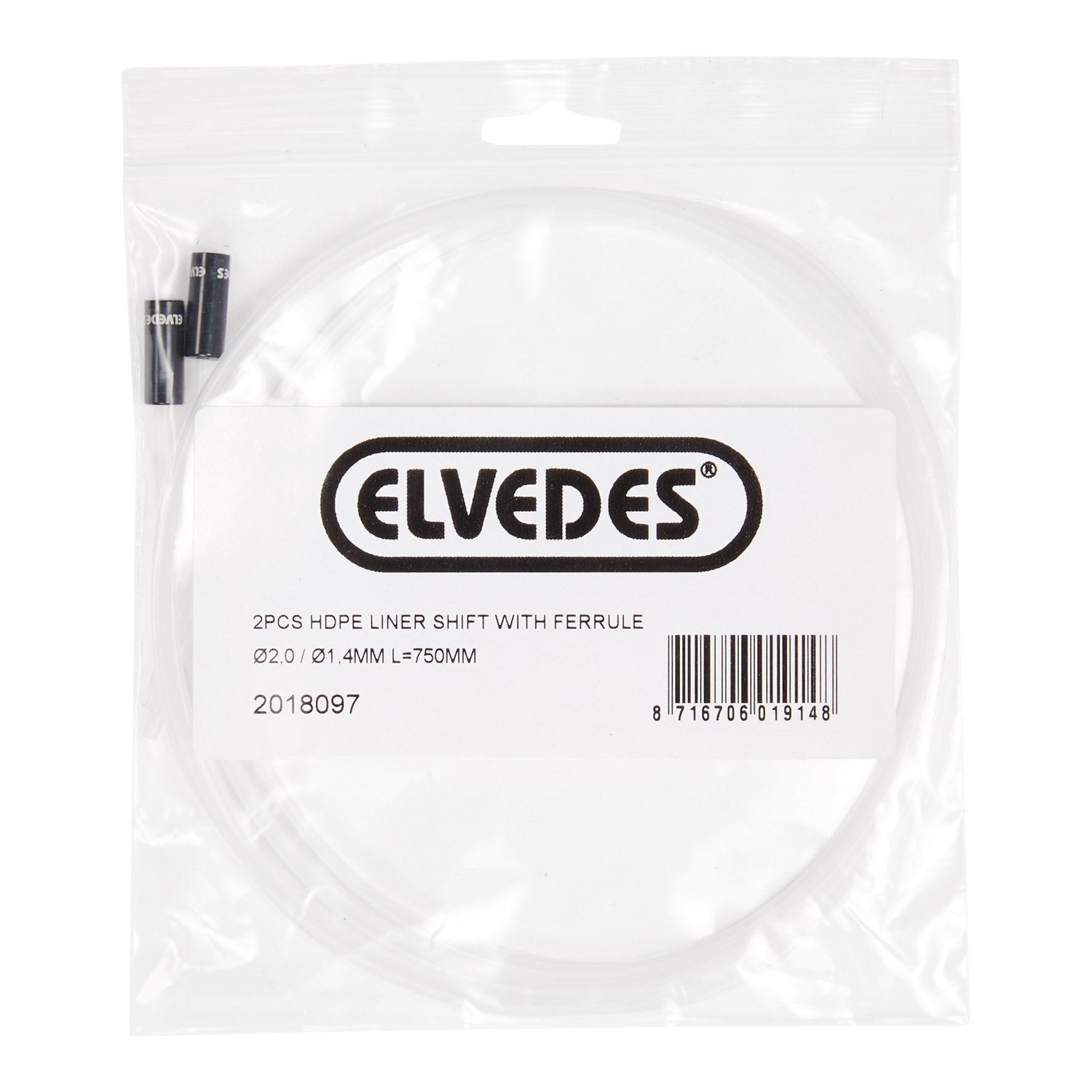 Elvedes liner schak 2/1,4mm(2) 750mm HDPE+hoedje 2018097