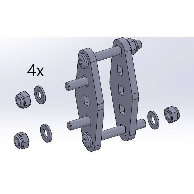 Montageset voor zijwielen hoge achtervork
