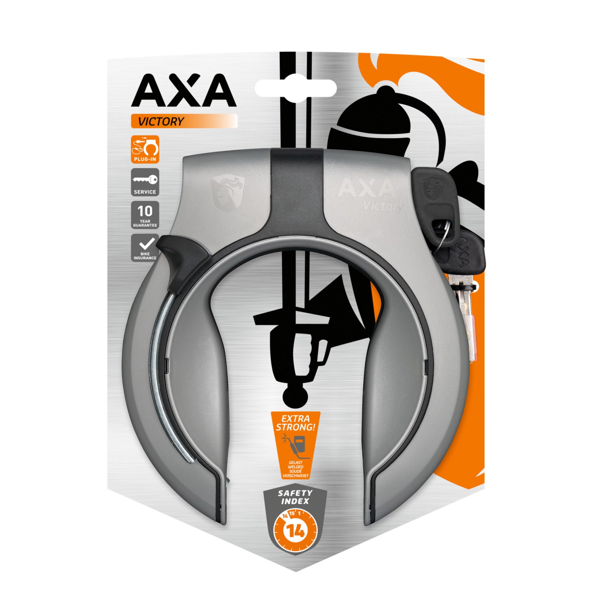 AXA veiligheidsslot Victory grijs zwarte streep op kaart