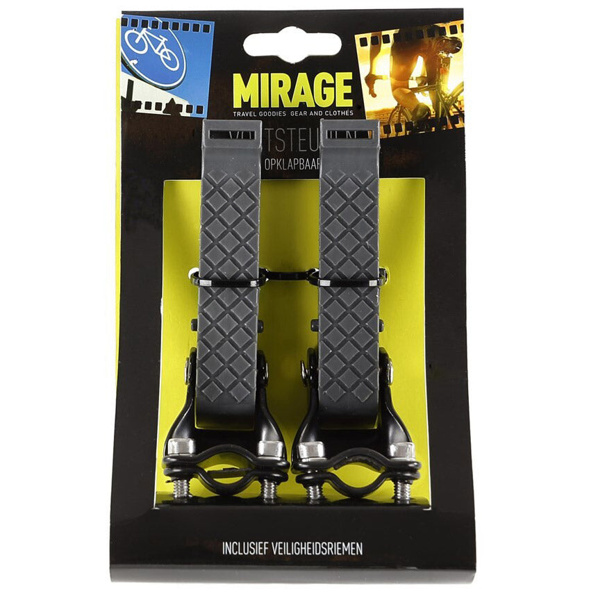 Mirage voetsteun opklapbaar met riem zwart/grijs
