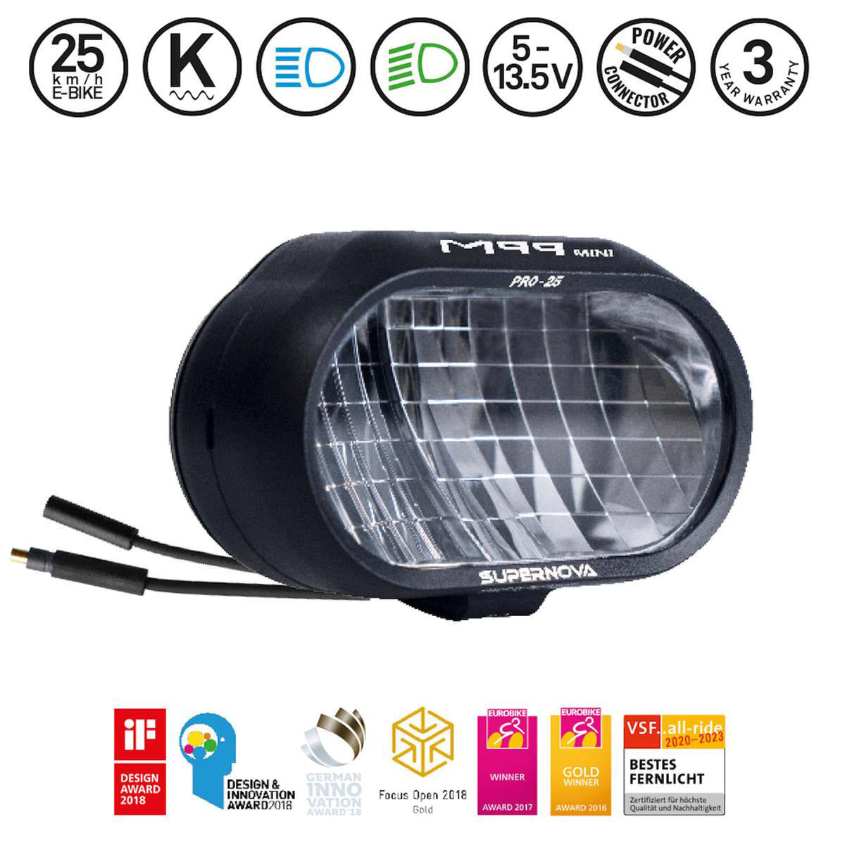 Supernova koplamp M99 Mini Pro 25 E-bike, E1