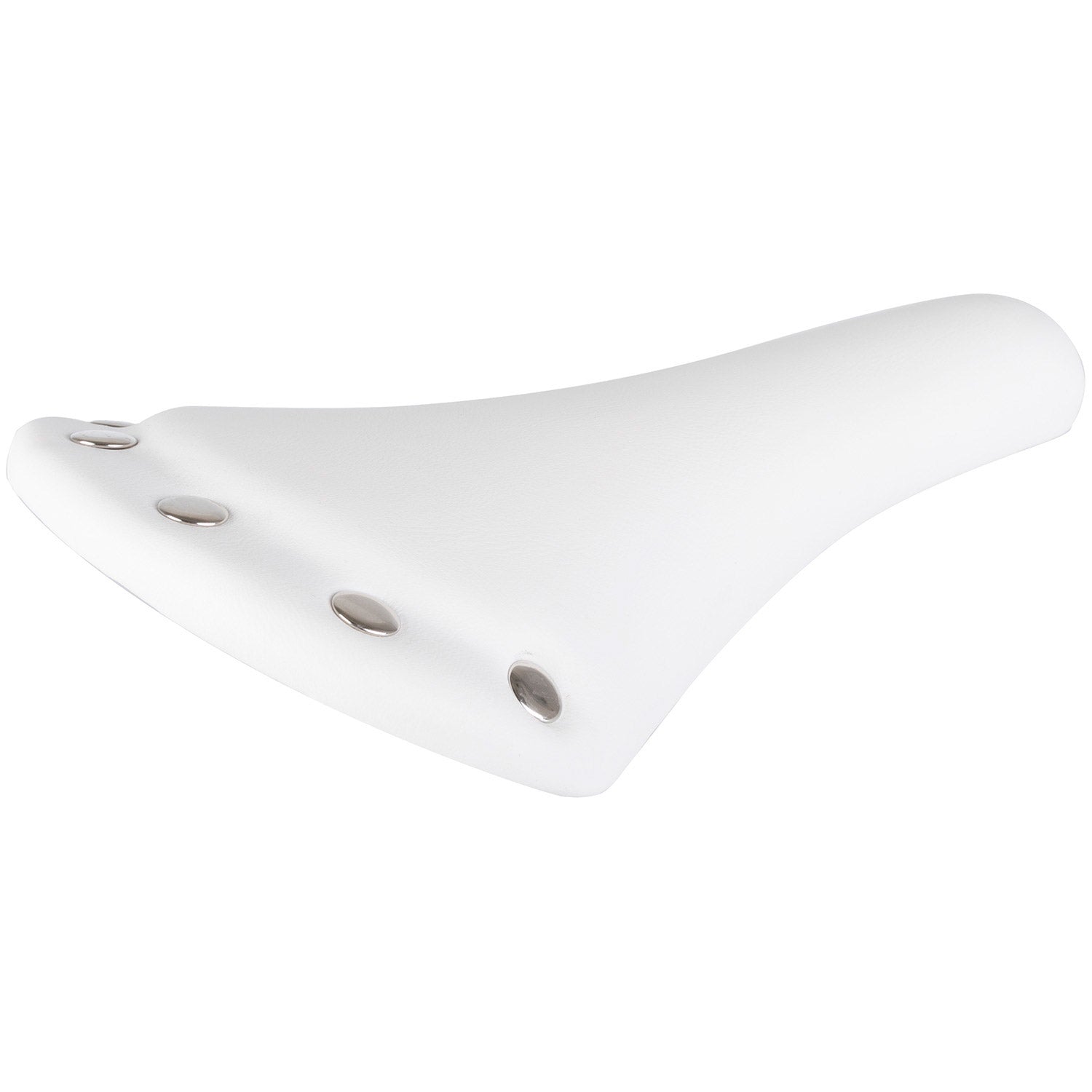 Zadel Retro atb/race wit kunstleer rvs klinknagels