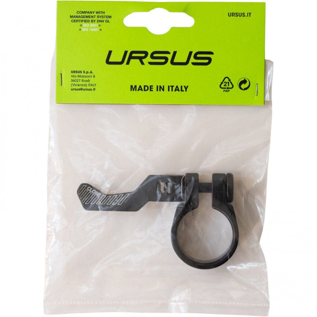 Ursus zadelklem Ø34,9mm met snelspanner zwart