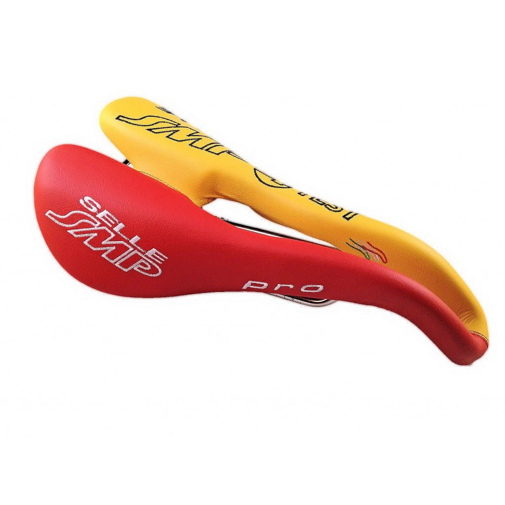 SMP zadel Pro Type Pro geel/rood TESTZADEL