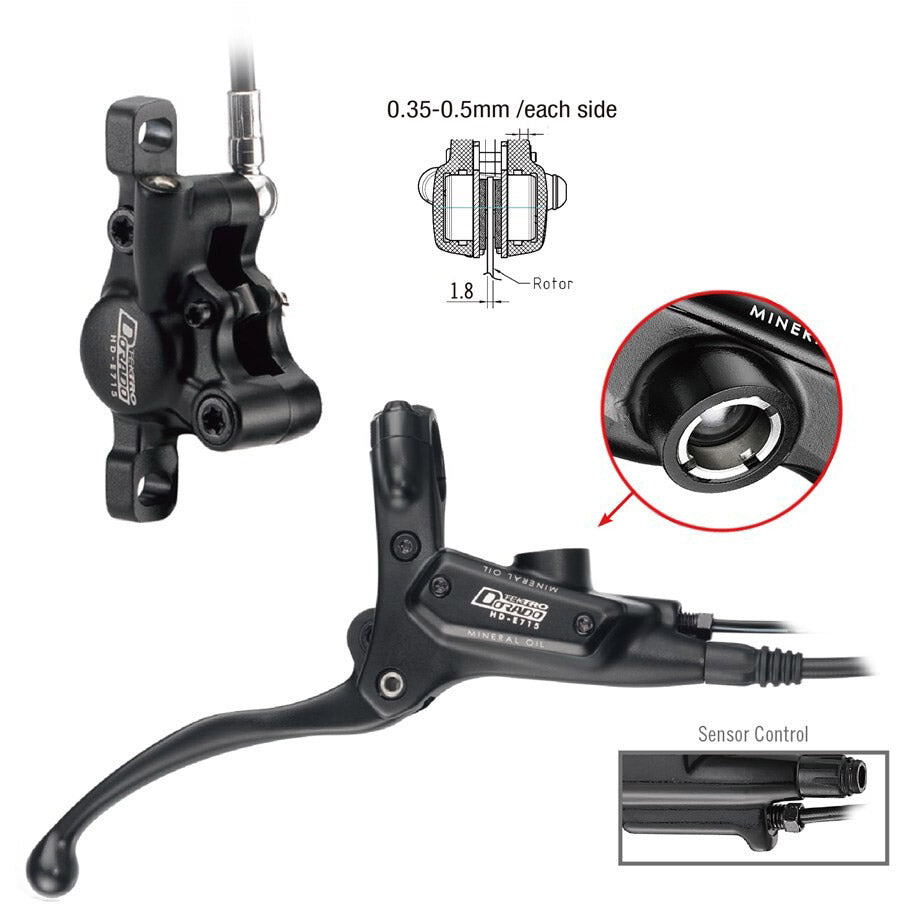 Tektro hydraulische schijfrem HD-E715 RH 1800mm zwart