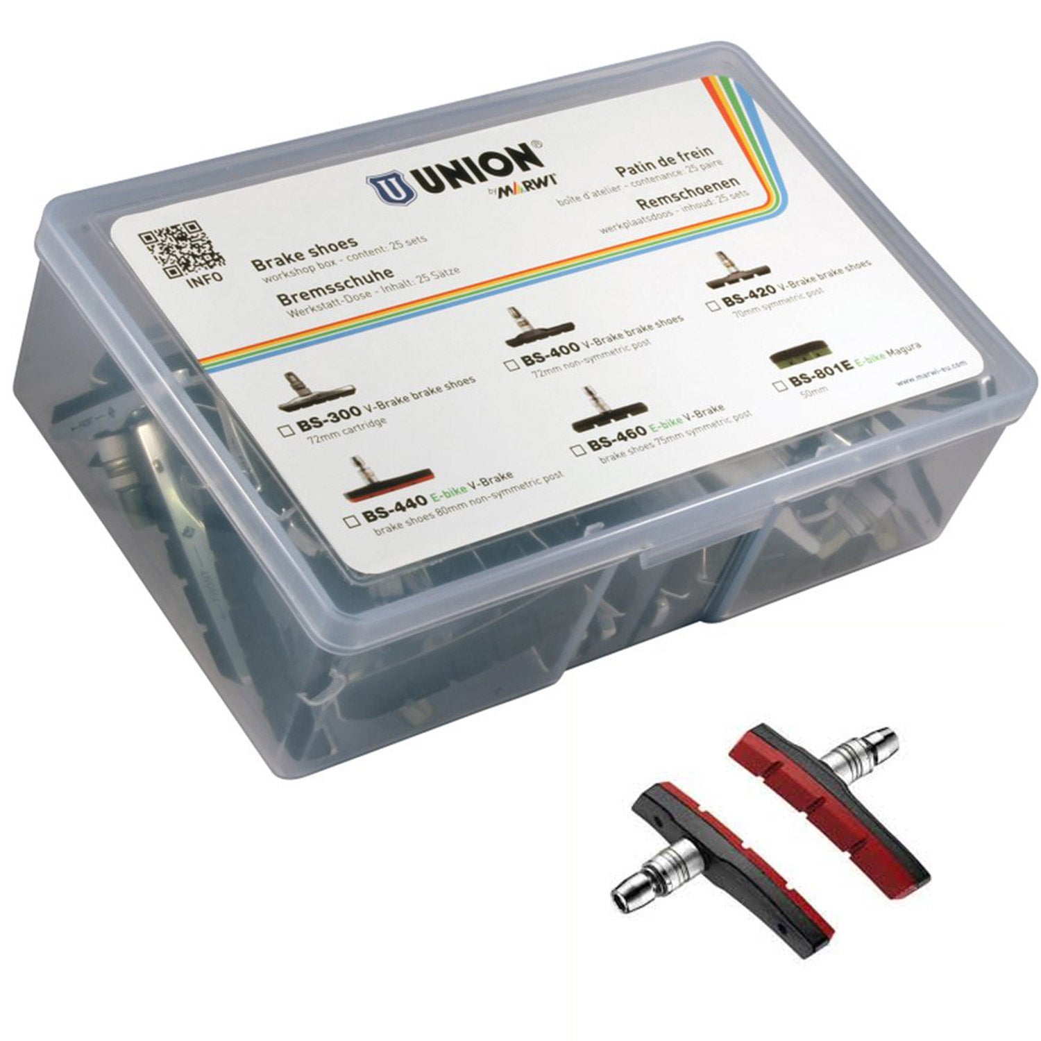 Union velgremblokken BS-440 V-brake 80mm (25pr)