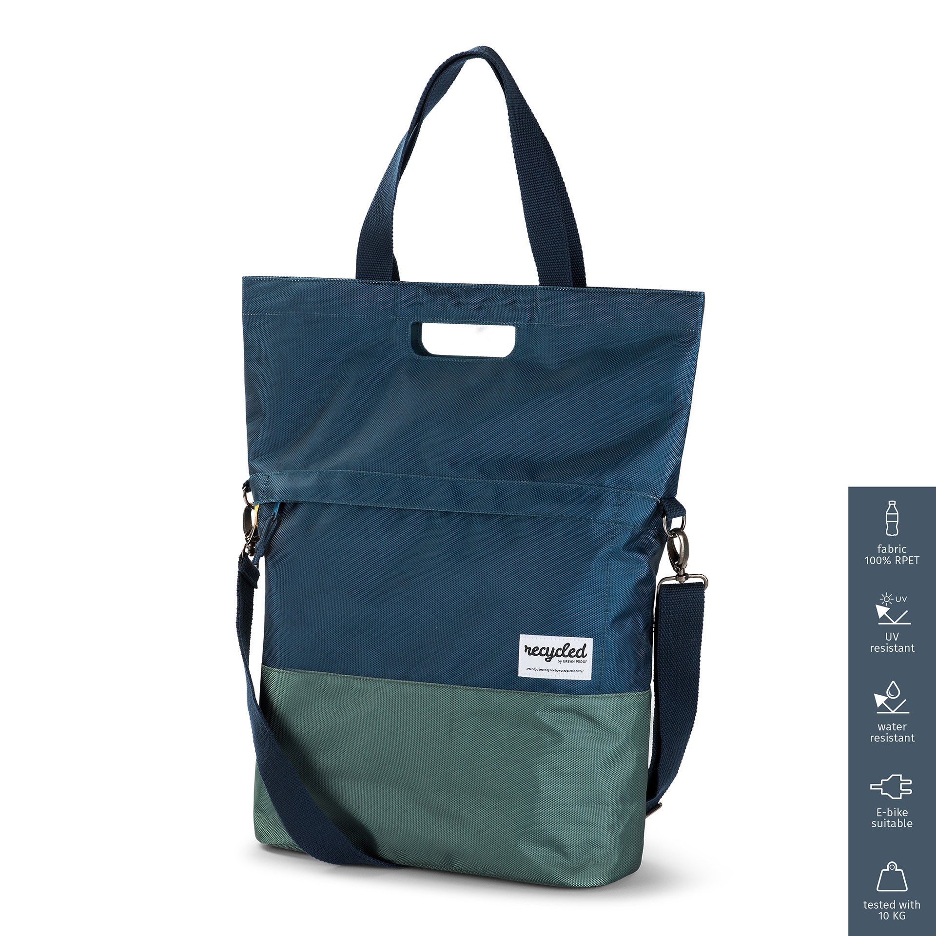 UrbanProof shoppertas RPET 20l blauw/groen