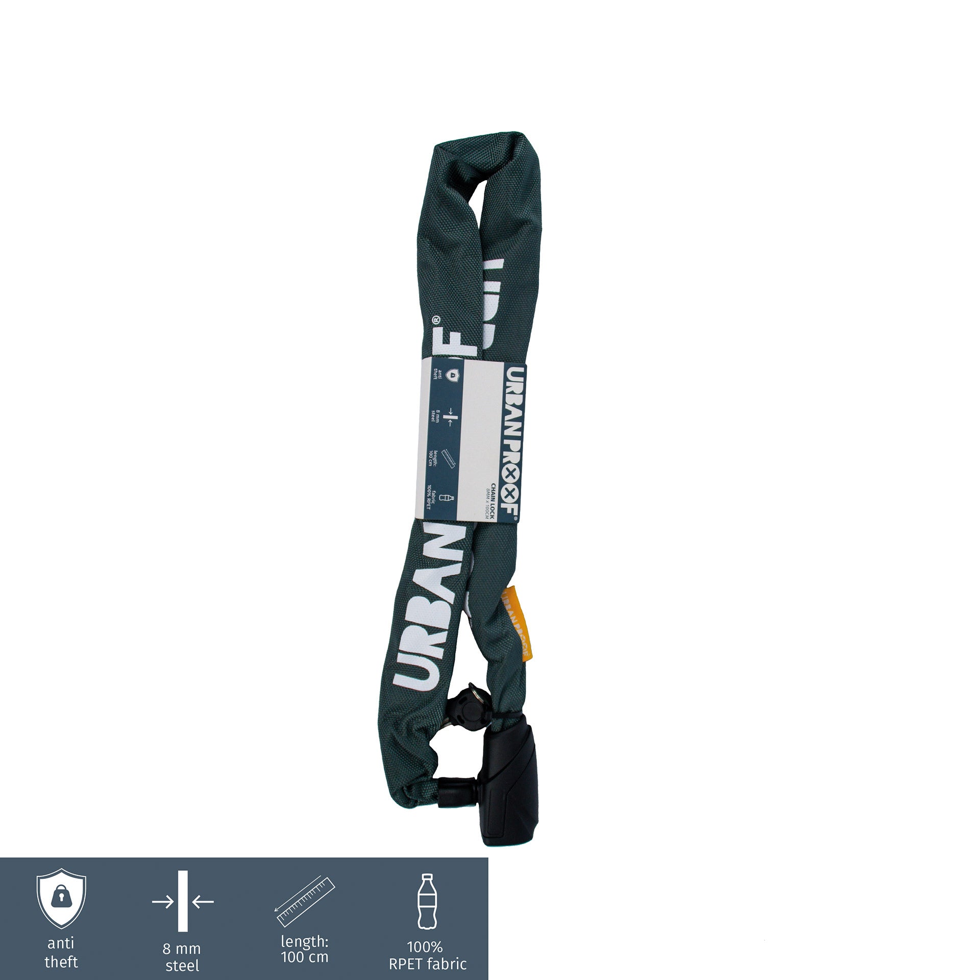 UrbanProof kettingslot 8mm 100cm groen
