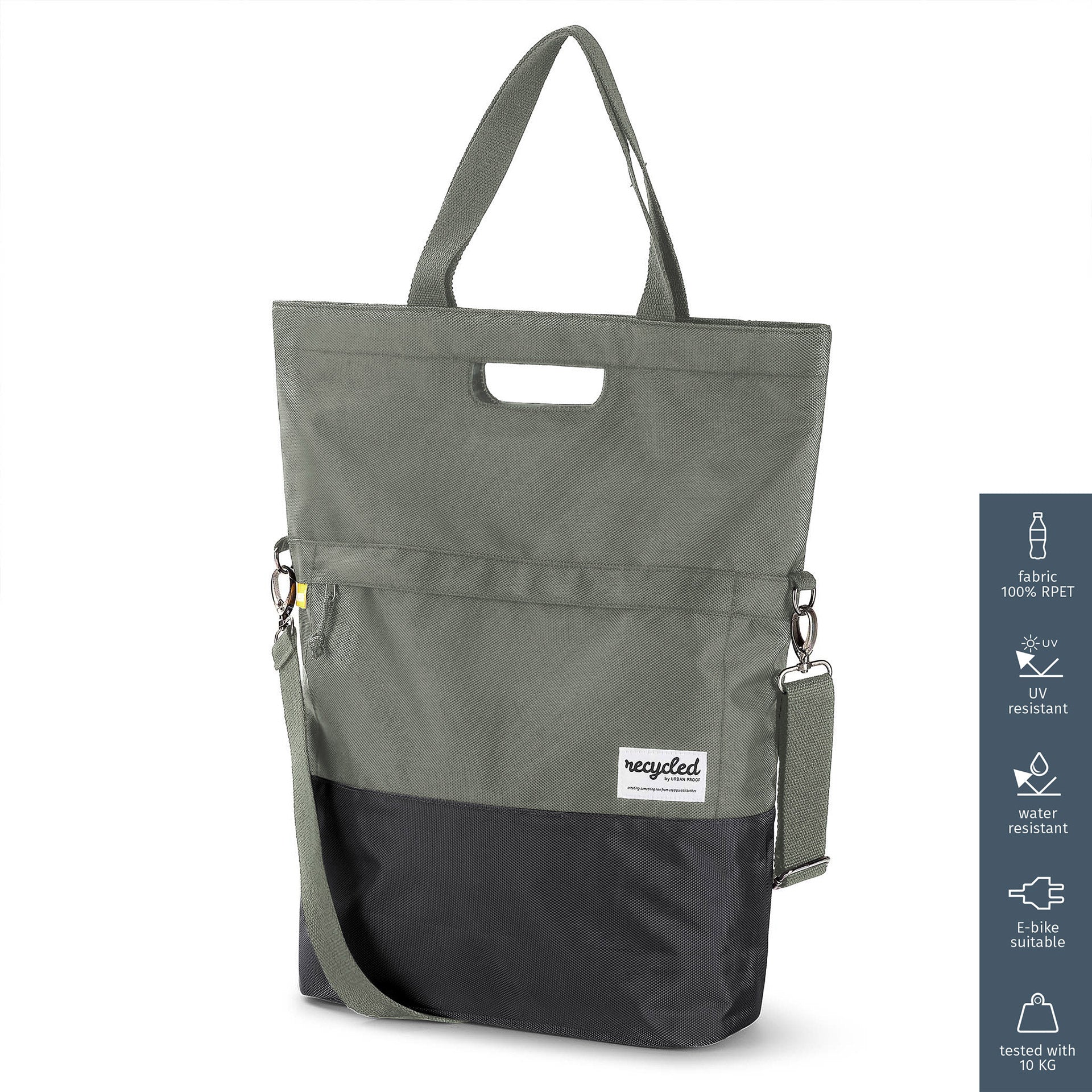 UrbanProof shoppertas RPET 20l groen/grijs