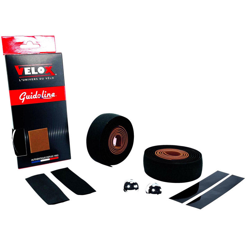 Velox stuurtape Maxi Cork Bicolor zwart/bruin (2st)