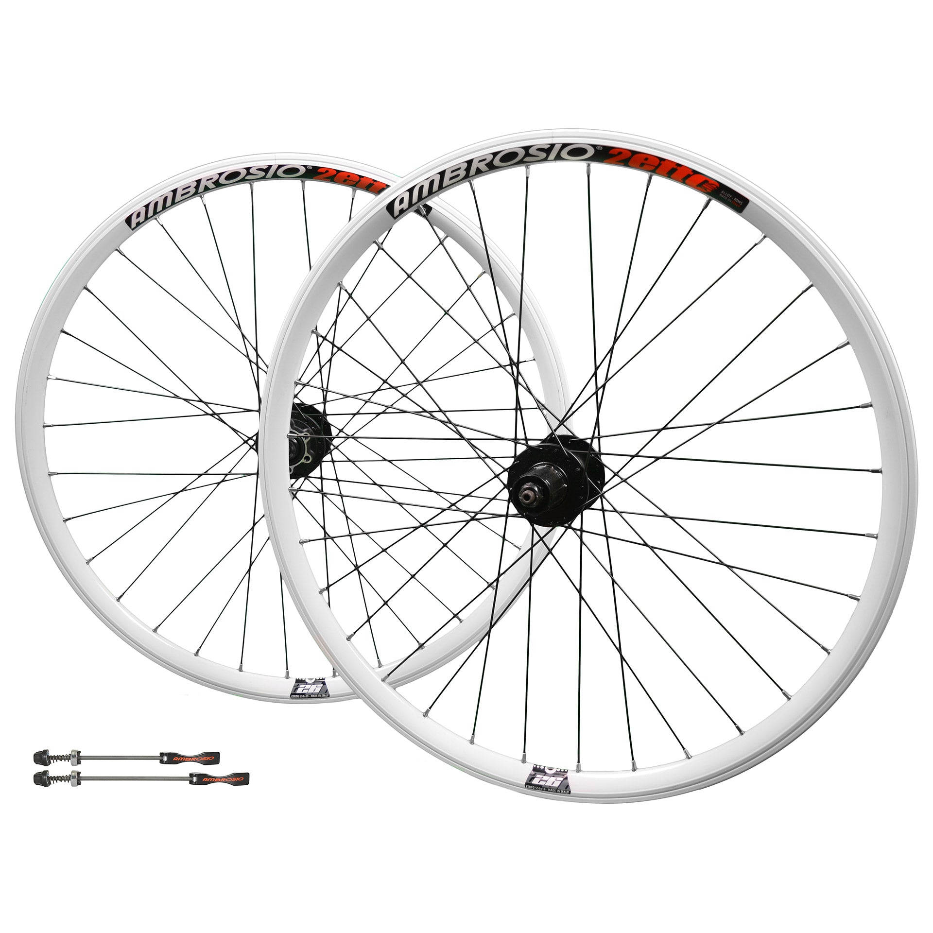 Ambrosio wielset Duetto 26" disc 6-gaats wit