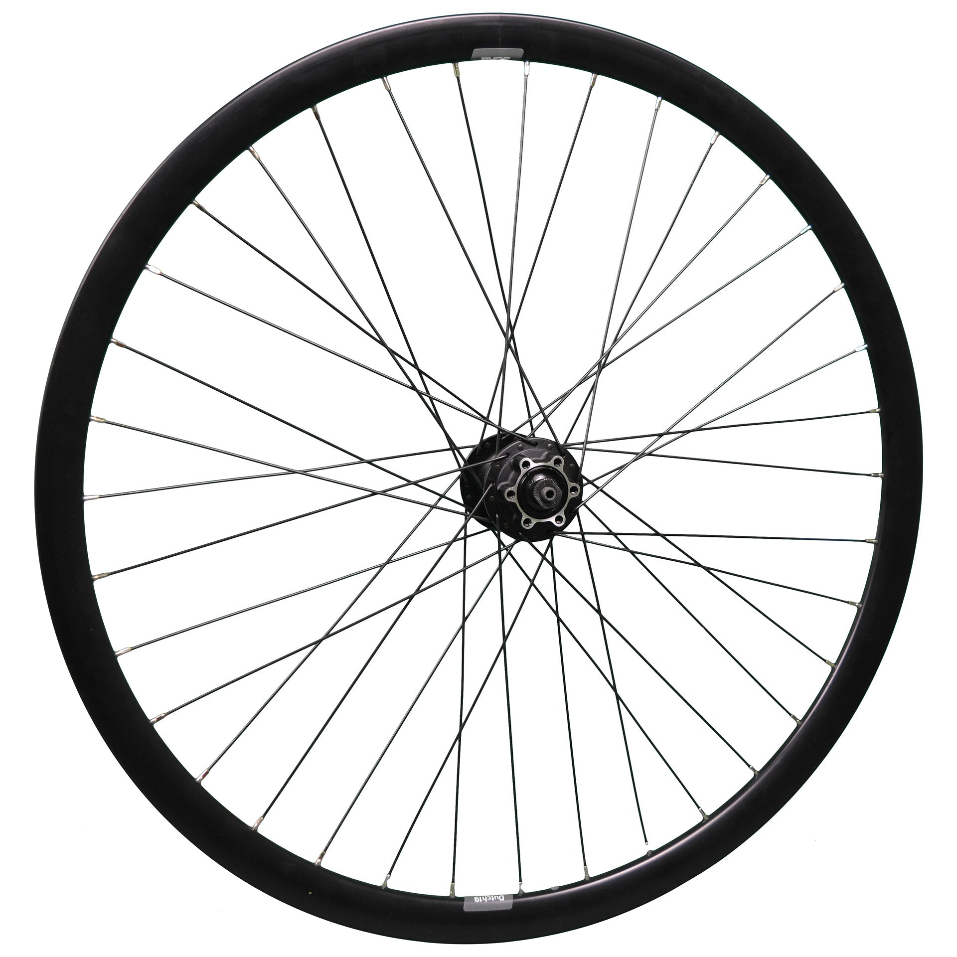 Voorwiel 28" disc 475 naaf uitval Dutch 19 velg 36g zwart