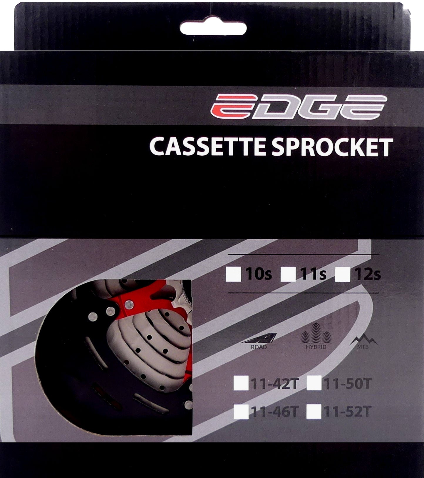 Cassette 12 speed Edge CSM9012 11-52T - zilver/zwart