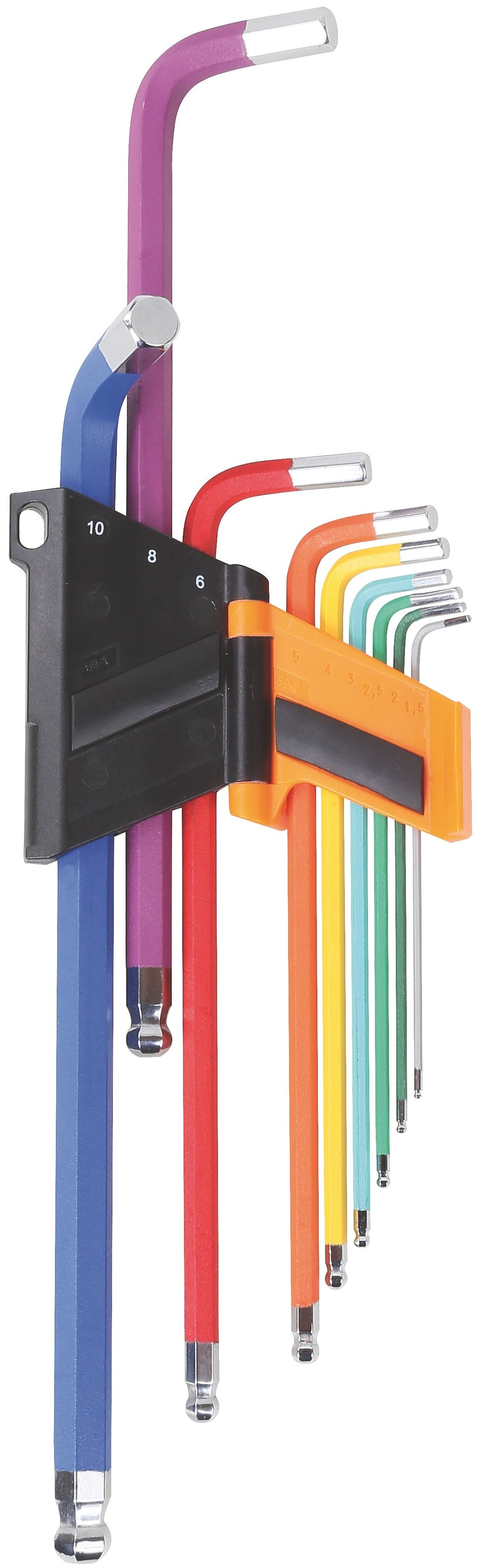 9-delig set haakse stifsleutels met kogelkop