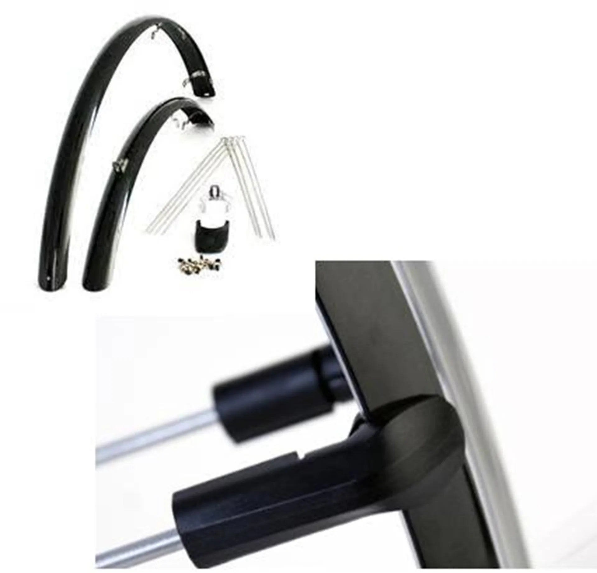 fiets spatbord - Eurofender Spatbordenset Rapido 46mm 28 Inch Zwart