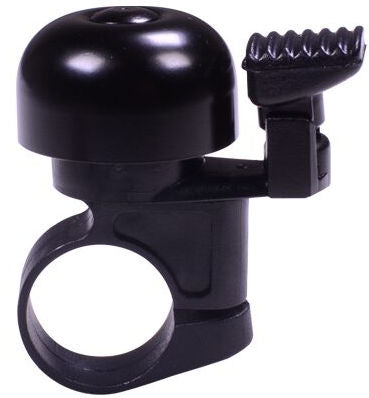 Simson fietsbel Mini 32mm met vaste kunststof bevestiging - zwart