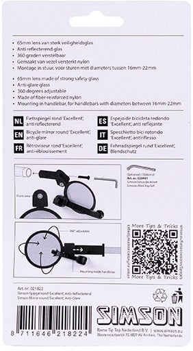 Simson Spiegel Rond 'Excellent', anti reflecterend