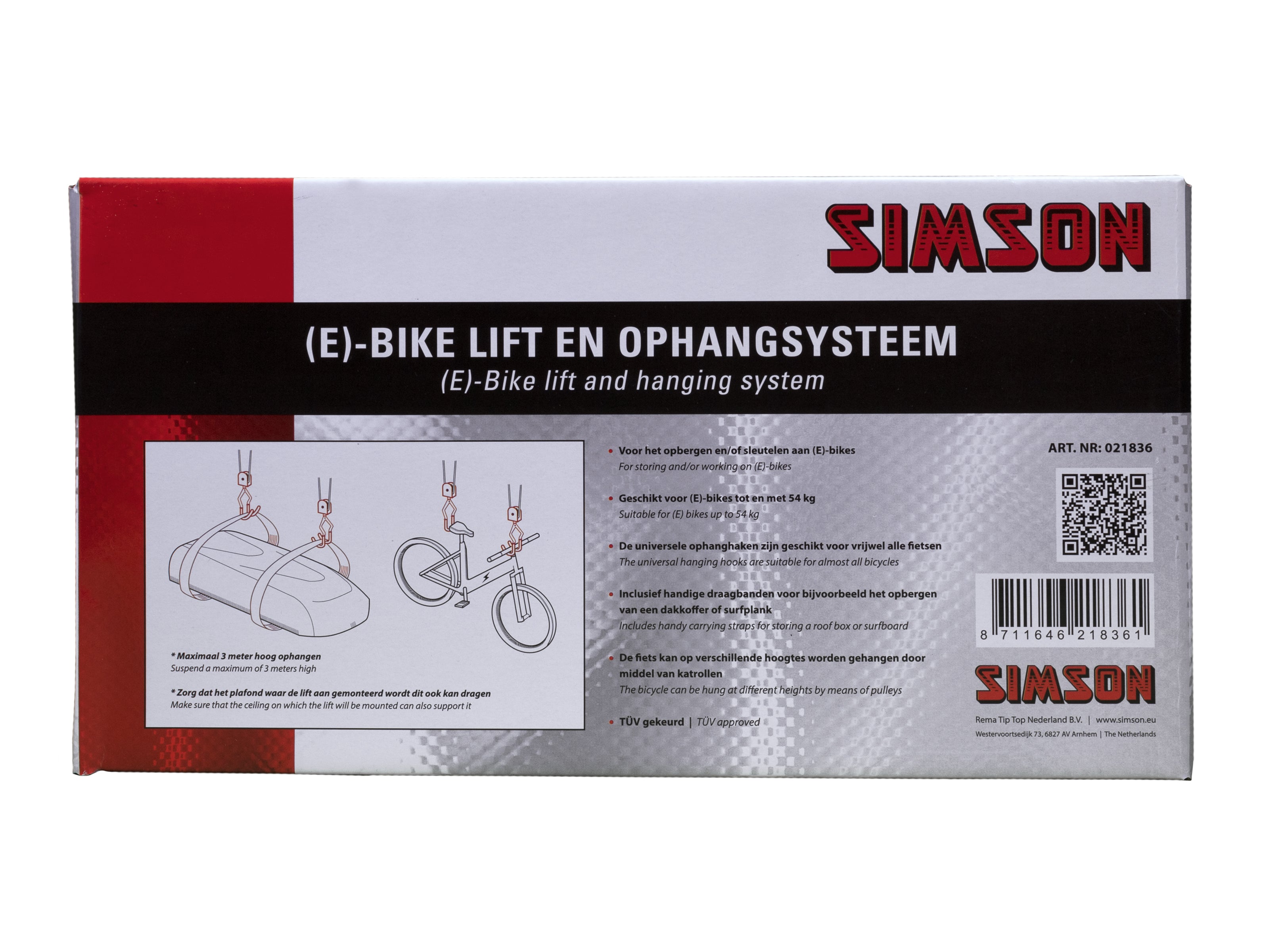 Simson (E)-bike lift en ophangsysteem