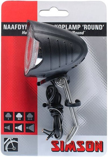 Simson Koplamp LED "Round" voor naafdynamo
