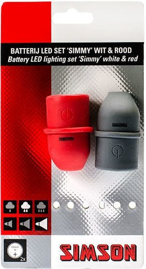 Simson Verlichtingsset LED ''Simmy'' - zwart/rood (batterij)