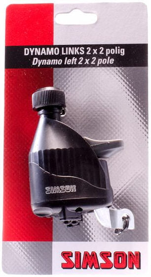 Simson Dynamo Links met Rubberen Loopwiel - zwart