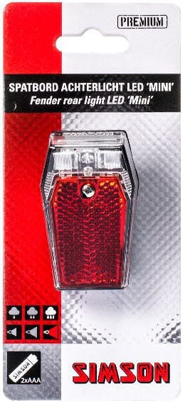 Simson Achterlicht voor spatbord "Mini" - batterij