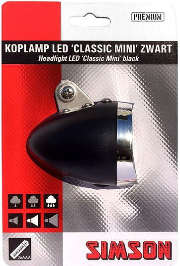 Simson Koplamp Voorvork ''Classic Mini'' - zwart